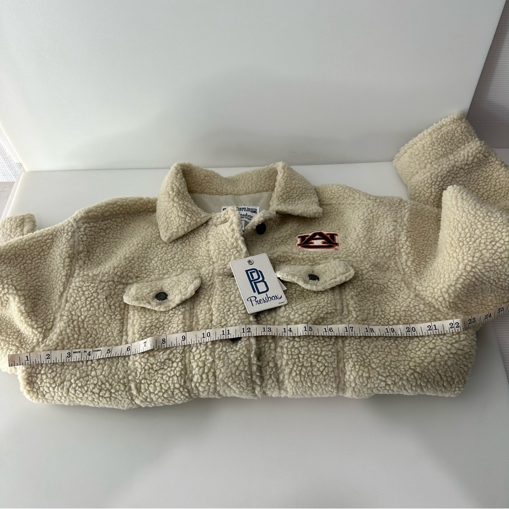 NWT Pressbox Women's Off-White Sherpa Auburn Tigers Football Jacket - Size M - Picture 5 of 6